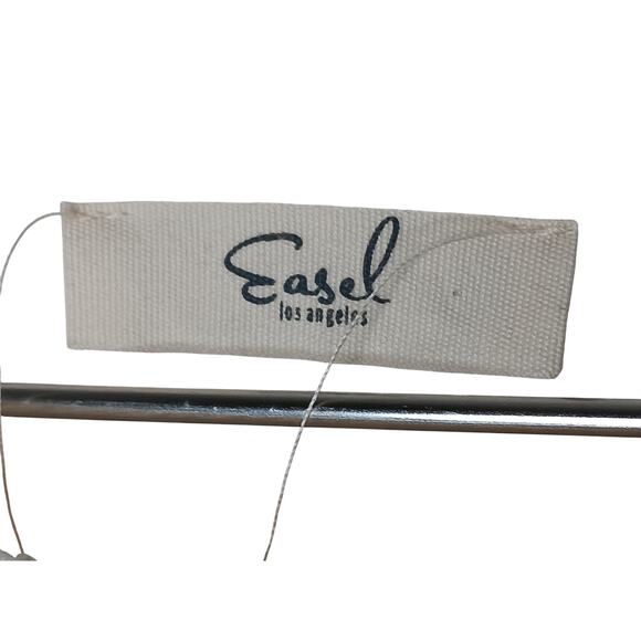 Easel Oversized Sweater Ivory Black Stripe Eyelash Knit Pullover Cozy L/XL - Picture 13 of 13